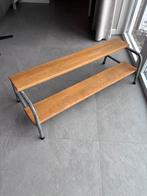 Vintage industrieel houten bankje opstapje plantenstandaard, Ophalen, Zo goed als nieuw, Rechthoekig, Minder dan 50 cm