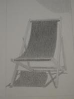 tekening strandstoel, Marcel Robbe Vlissingen, Zeeland 1983, Antiek en Kunst, Verzenden