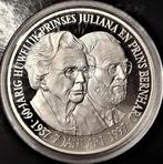 Nederland, zilveren penning: 60 j huw. Juliana & Bernhard, Postzegels en Munten, Penningen en Medailles, Nederland, Ophalen of Verzenden