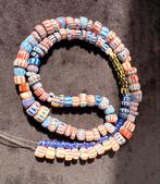 Oude Afrikaanse Kralenketting Glas Kralen Divers Kleurrijk P, Ophalen of Verzenden