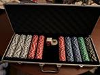 Pokerset in koffer 500 chips, Hobby en Vrije tijd, Gezelschapsspellen | Kaartspellen, Ophalen, Zo goed als nieuw