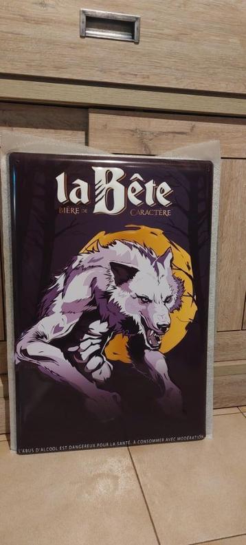 Zeer zeldzaam reclamebord La Bête bier (60 x 40 cm) beschikbaar voor biedingen