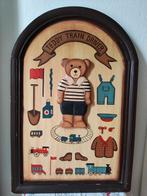 Mooi vintage 'pubbord' in 3D, 'Teddy Train Driver', Verzenden