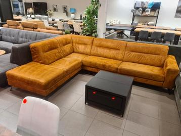 Nieuwe hoekbank suède leer cognac 310x235cm €995 beschikbaar voor biedingen
