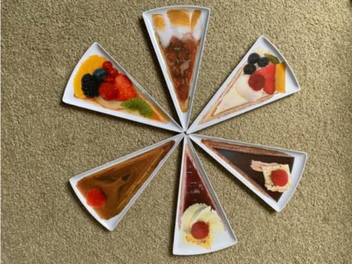 6 gebaksbordjes van Present Time, Huis en Inrichting, Keuken | Servies, Zo goed als nieuw, Overige typen, Overige stijlen, Overige materialen