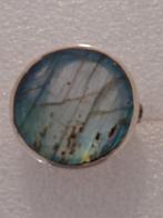 Zilveren ring met Labradoriet steen, Verzenden, Nieuw, 17 tot 18, Dame of Heer