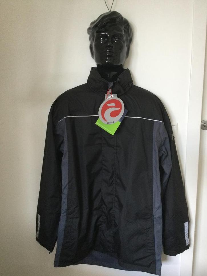 BATAVUS ADEMENDE HEREN REGENJAS GEVOERD ZWART/GRIJS NIEUW, Caravans en Kamperen, Regenkleding, Nieuw, Regenjas, Heren, Ophalen of Verzenden