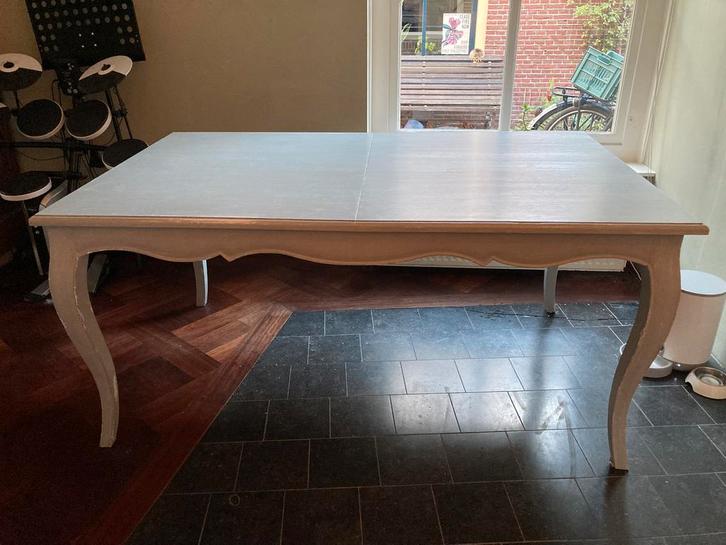 Sfeervolle brocante eettafel (uitschuifbaar), Huis en Inrichting, Tafels | Eettafels, 50 tot 100 cm, 150 tot 200 cm, Rechthoekig