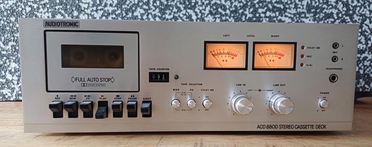 Audiotronic ACD 880D Stereo Cassette Deck in top conditie!, Audio, Tv en Foto, Cassettedecks, Overige merken, Tape counter, Ophalen of Verzenden