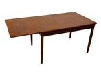 Vintage Eettafel Table Teak Fineer Jaren 60 Uitschuifbaar, Huis en Inrichting, Tafels | Eettafels, Gebruikt, Vintage, 50 tot 100 cm