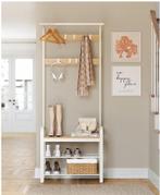 VASAGLE Kapstok met schoenenrek - HSR40W, Ophalen of Verzenden, Nieuw