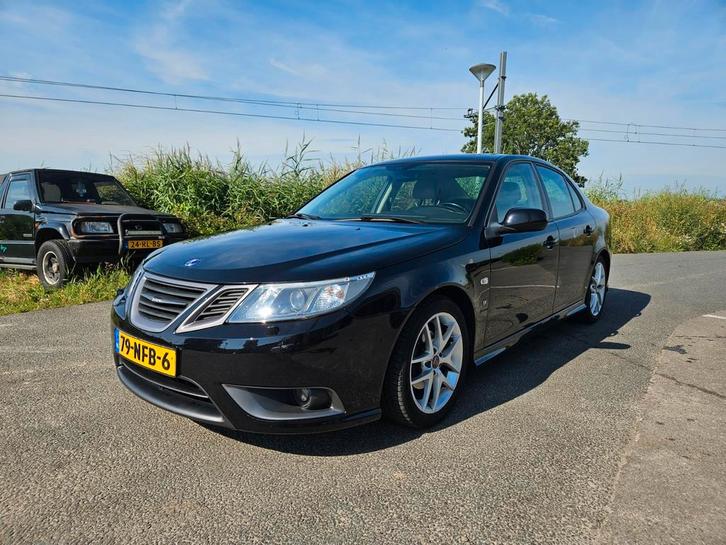 Saab 9-3 aero TX 2010 Zwart, Auto's, Saab, Saab 9-3, Benzine, C, Sedan, Handgeschakeld, Origineel Nederlands, Zwart, Voorwielaandrijving