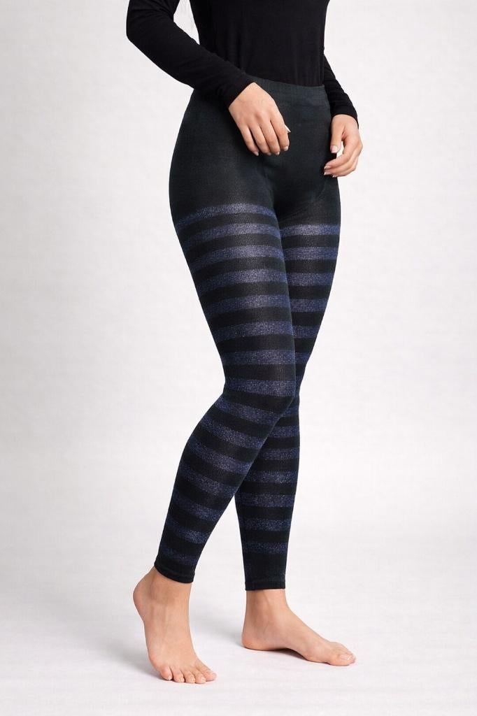 Partij zwarte 50 denier Tutu panty's -blauw gestreepte lurex, NHP International, Sales@nhp-international.com, Zwart, Ophalen of Verzenden