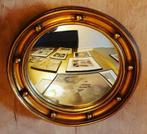 Vergulde antieke ronde spiegel met bol spiegeloppervlak, Antiek en Kunst, Antiek | Spiegels, Ophalen