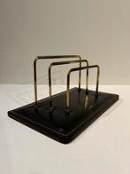 Brievenhouder messing en zwart leer, Ophalen of Verzenden