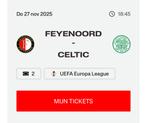 Feyenoord-Celtic, Tickets en Kaartjes, Losse kaart, Twee personen, November, Europa of Champions League