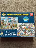 Jan van Haasteren puzzel 2 x 1000 stukjes + posters, Ophalen of Verzenden, 500 t/m 1500 stukjes, Zo goed als nieuw, Legpuzzel