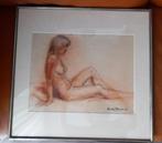 Schilderij (krijttekening) toegeschreven  aan Harry Maas), Antiek en Kunst, Ophalen of Verzenden