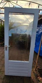 Hardhouten buitendeur, Ophalen, Gebruikt, Buitendeur, 200 tot 215 cm