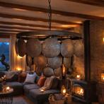 Unieke hanglamp met metalen details, Huis en Inrichting, Lampen | Hanglampen, Gebruikt, Ophalen of Verzenden, Metaal, Minder dan 50 cm