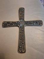 Brutalistisch Messing Kruis - 24x21cm, Antiek en Kunst, Ophalen of Verzenden