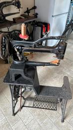 Oude singer leer naaimachine, Antiek en Kunst, Antiek | Naaimachines, Ophalen