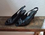 ANDORRA elegante zwarte dames sandalen met sleehak, maat 36, Zwart, Zo goed als nieuw, Andorra, Sandalen of Muiltjes