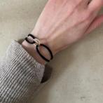 Zwart satijn verstelbare armband infinity eenheid, Sieraden, Tassen en Uiterlijk, Armbanden, Nieuw, Overige materialen, Ophalen of Verzenden