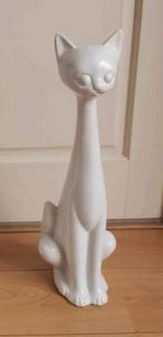 Jaren 70 retro kat H 52 cm langnek witte vintage kat, Ophalen of Verzenden, Zo goed als nieuw, Dier