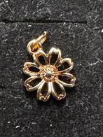 Goudkleurig hangertje bloem bloemetje met 8 blaadjes 1 cm, Ophalen of Verzenden, Nieuw, Goud, Overige materialen