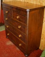 Antiek Engels Chest mahoniehouten Ladenkast 5-laads Tallboy, Huis en Inrichting, Kasten | Ladekasten, Ophalen, Gebruikt, 100 tot 150 cm