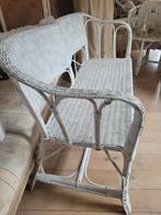 Vintage Frans rieten bankje, Ophalen