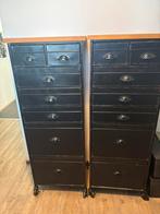 Zwarte metalen ladekasten, Ophalen, Minder dan 50 cm, Gebruikt, 5 laden of meer