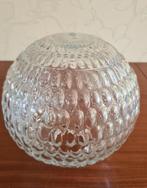 te koop: bolle glazen lampenkap plafondlamp, retro vintage, Gebruikt, Rond, Ophalen of Verzenden, Minder dan 25 cm