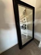 Grote spiegel 140x85 cm, zwarte lijst, Rechthoekig, Ophalen