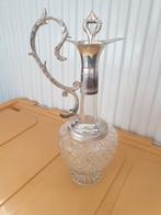 Antiek verzilverderde karaf met stop. 26 cm hoog, Antiek en Kunst, Ophalen of Verzenden