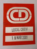 Craig David BACKSTAGE PASS Rotterdam 19 maart 2001, Verzenden, Gebruikt, Foto of Kaart
