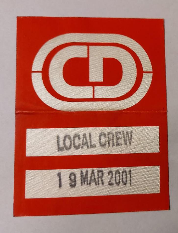 Craig David BACKSTAGE PASS Rotterdam 19 maart 2001, Verzamelen, Muziek, Artiesten en Beroemdheden, Gebruikt, Foto of Kaart, Verzenden