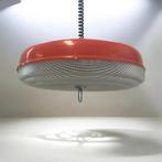 Vintage Space Age hanglamp, oranje/rood, Massieve, Kunststof, Vintage Space Age Mid Century design, Huysmans, Ophalen of Verzenden