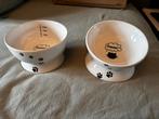 Raised cat food and water bowl set., Ophalen, Zo goed als nieuw