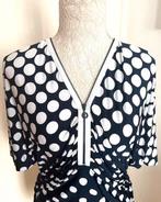 Joseph Ribkoff blauw/witte top maat 40[dm], Maat 38/40 (M), Blauw, Ophalen of Verzenden, Zo goed als nieuw