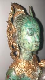 Bronzen Hindu Godin Dewi Sri Boeddha, Huis en Inrichting, Woonaccessoires | Boeddhabeelden, Ophalen of Verzenden