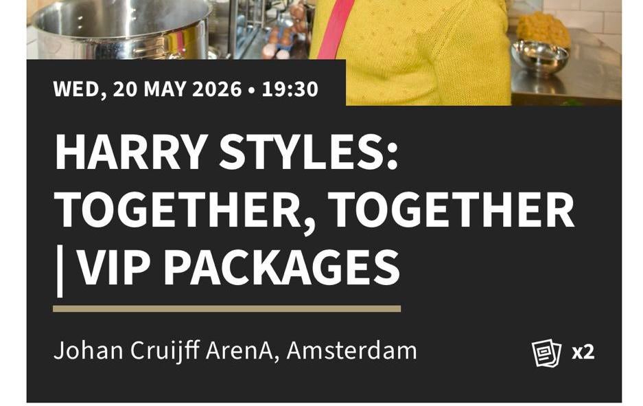 2 kaartjes harry styles VIP package 1, Tickets en Kaartjes, Twee personen