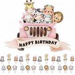 Taart en cupcake topper set Jungle Safari roze, Versiering, Struikheide 64,3069lj, Ophalen of Verzenden, Info@sweet-one.nl