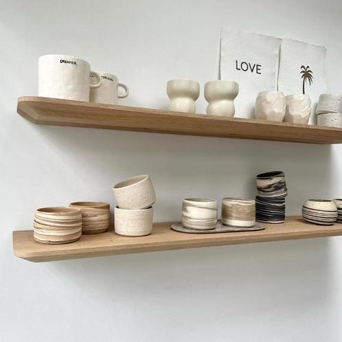 Wandplanken Facet/verjongde rand | Massief eiken | 30 mm, Huis en Inrichting, Woonaccessoires | Wandplanken en Boekenplanken, Nieuw