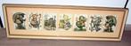 7 originele Hummel prenten in lijst, achter glas. 84x25cm., Ophalen of Verzenden