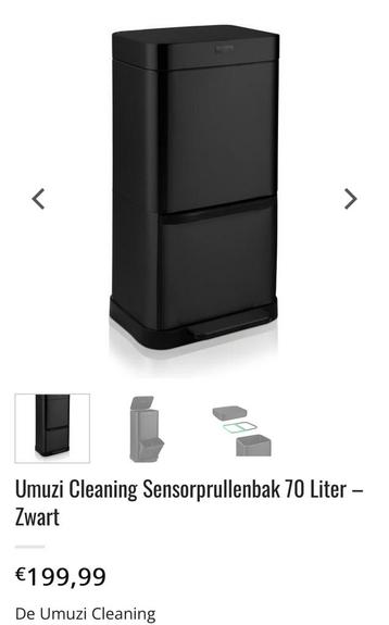 Umuzi prullenbak/ sensonprullenbak 70 liter beschadigd nieuw beschikbaar voor biedingen