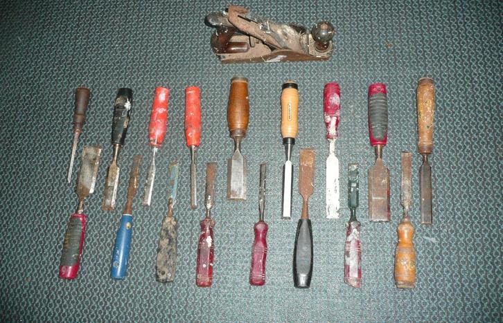 27 (ANTIEKE) beitels (nooitgedagt Stanley e.a.) 4 x SCHAAF, Doe-het-zelf en Verbouw, Gereedschap | Handgereedschap, Gebruikt, Ophalen of Verzenden