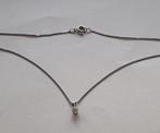 Witgouden Gourmet collier en hanger met diamant, Sieraden, Tassen en Uiterlijk, Kettingen, Ophalen of Verzenden, Zo goed als nieuw