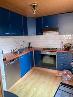 Hoekkeuken, Blauw, Hoekkeuken, Ophalen of Verzenden, Hout